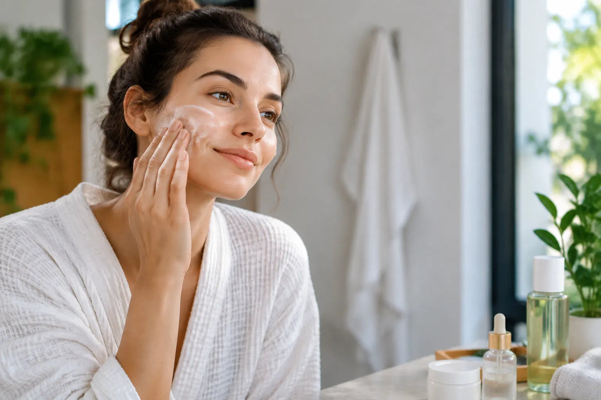 A skincare routine for less visible pores